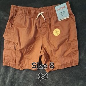 Rust Orange Cargo Swim Shorts